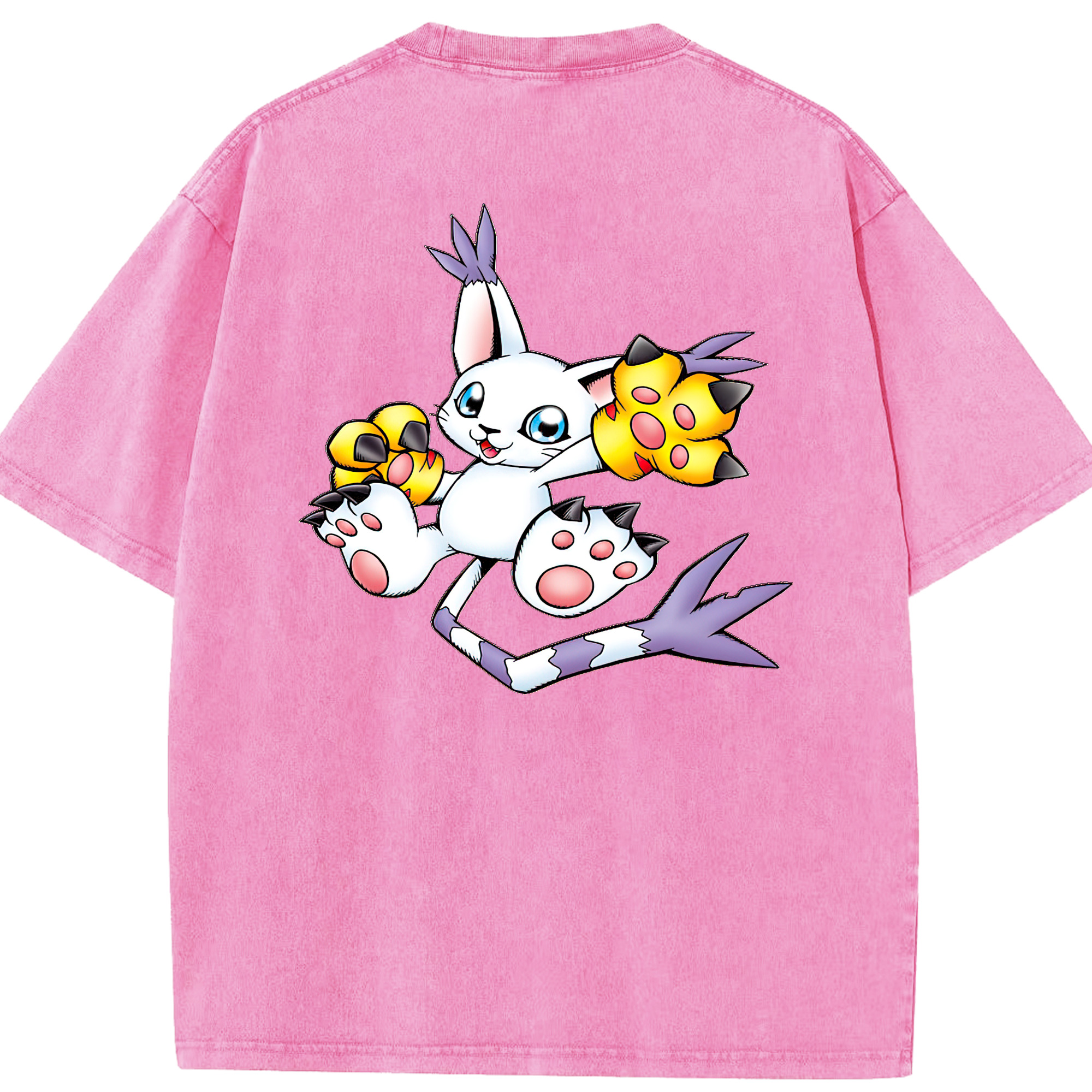 （画像用） Digimon デジタルモンスター/デジモン 綿100% ヴィンテージ風 半袖Tシャツ（背面プリント）